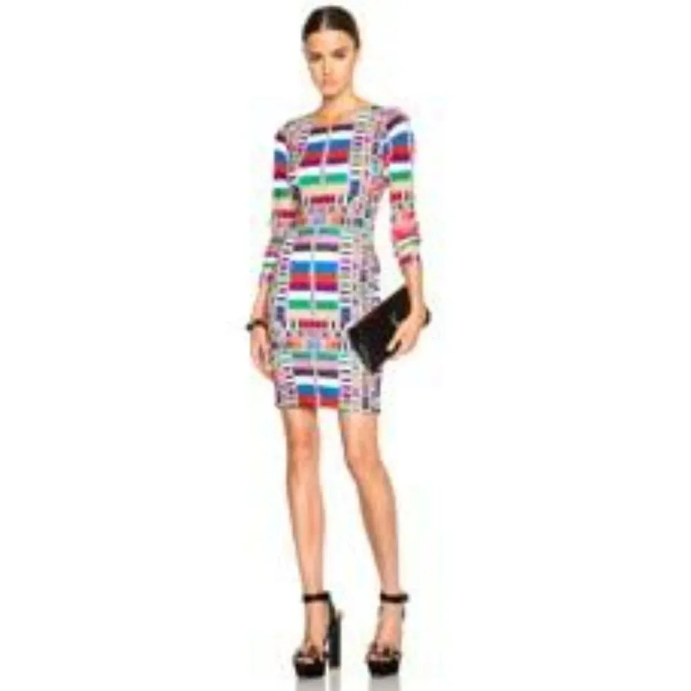 Mara Hoffman Geometric Riser Rainbow Fitted Dress
